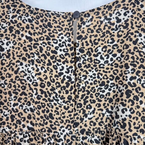 NWOT ASOS DESIGN Sleeveless Tiered Midi Dress With Frills Leopard Print Size 8 - Picture 12 of 14